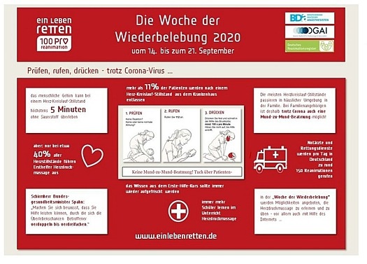Infosheet von www.einlebenretten.de zur "Woche der Wiederbelebung" vom 14. bis zum 19 September